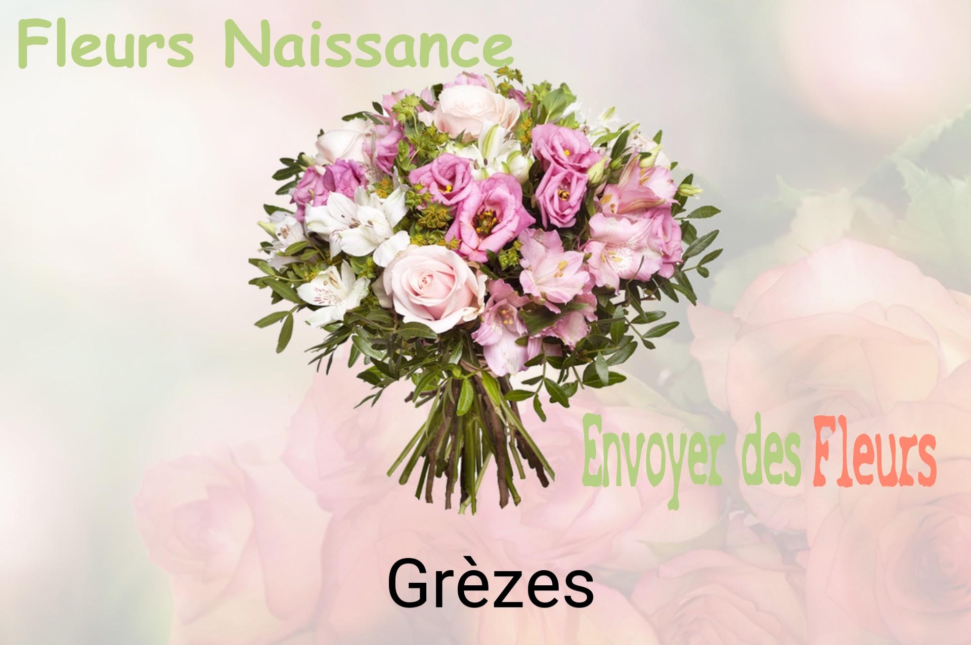 Bouquet de fleurs de naissance livré à Grèzes